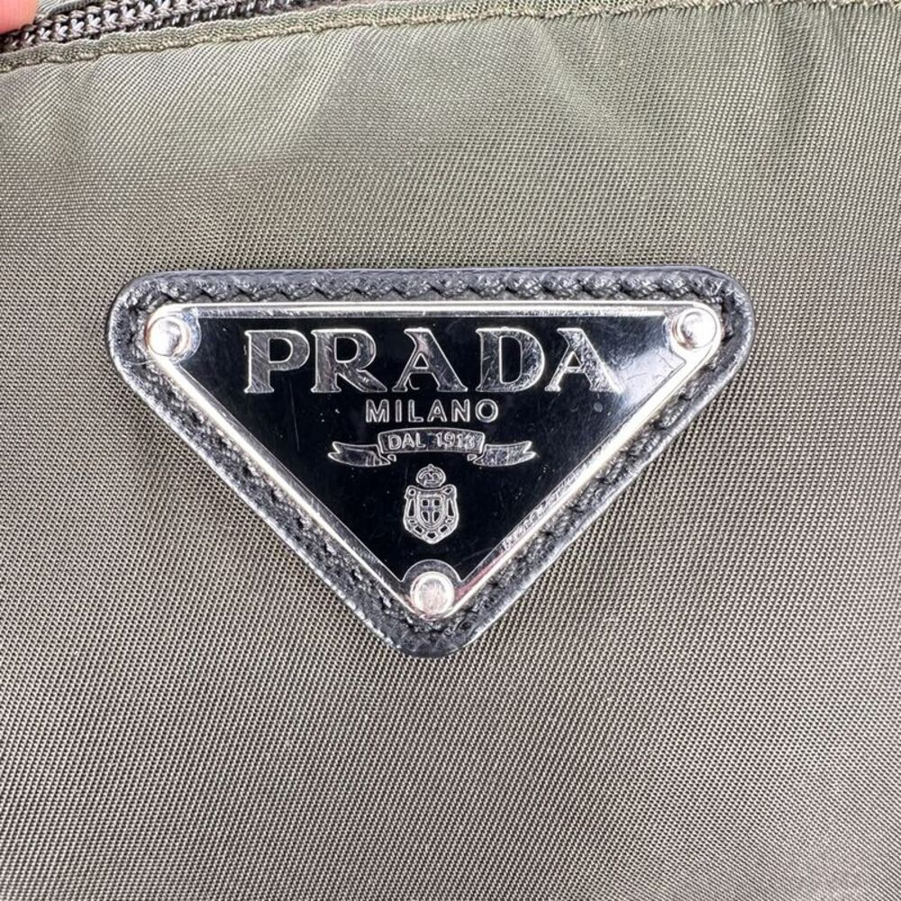 Prada Militare Vela Nylon and Saffiano Leather Tote Bag in Olive Green Nylon - Picture 5 of 11